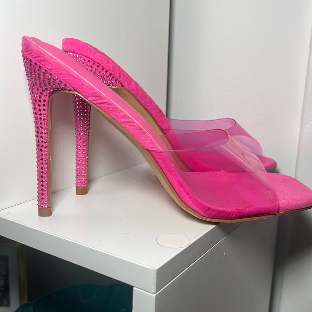 Crystal Pink Mules